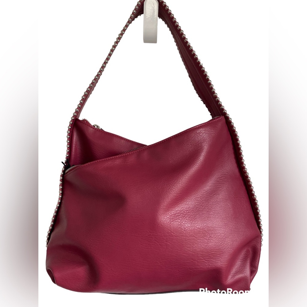 INC International Concepts Shoulder Hobo Bag in Pink/Raspberry Studded